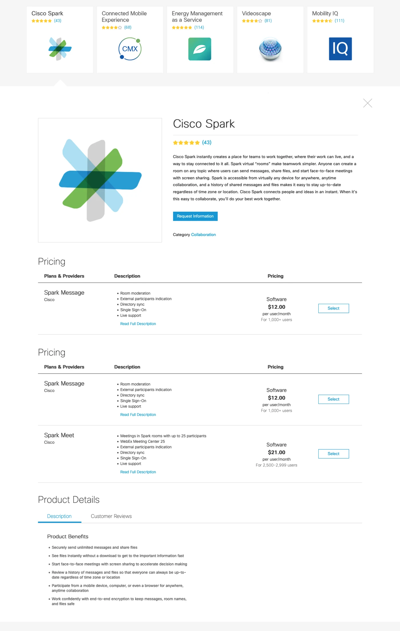 Product detail with an inline configuration panel