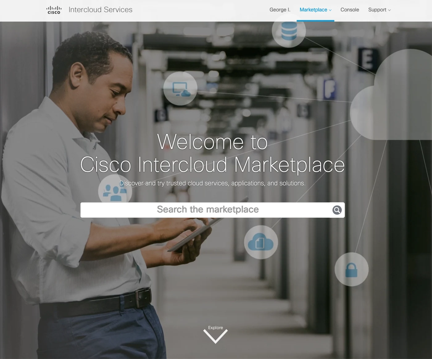 Final design: Landing with welcome and search