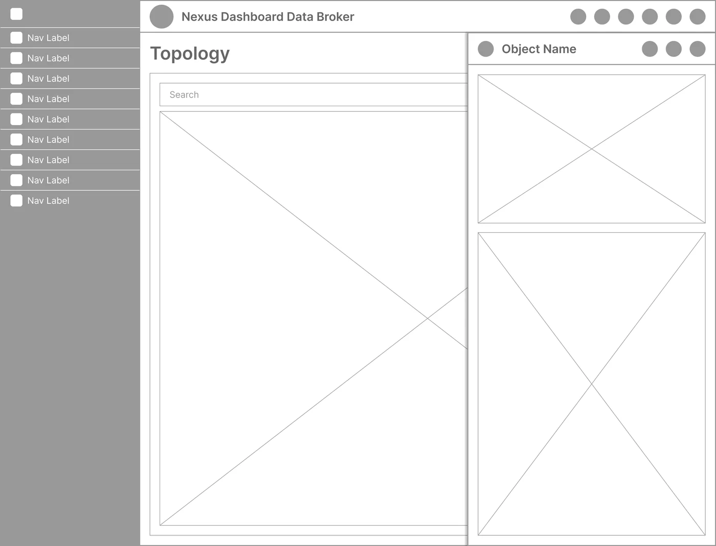 Wireframe: Topology with object panel