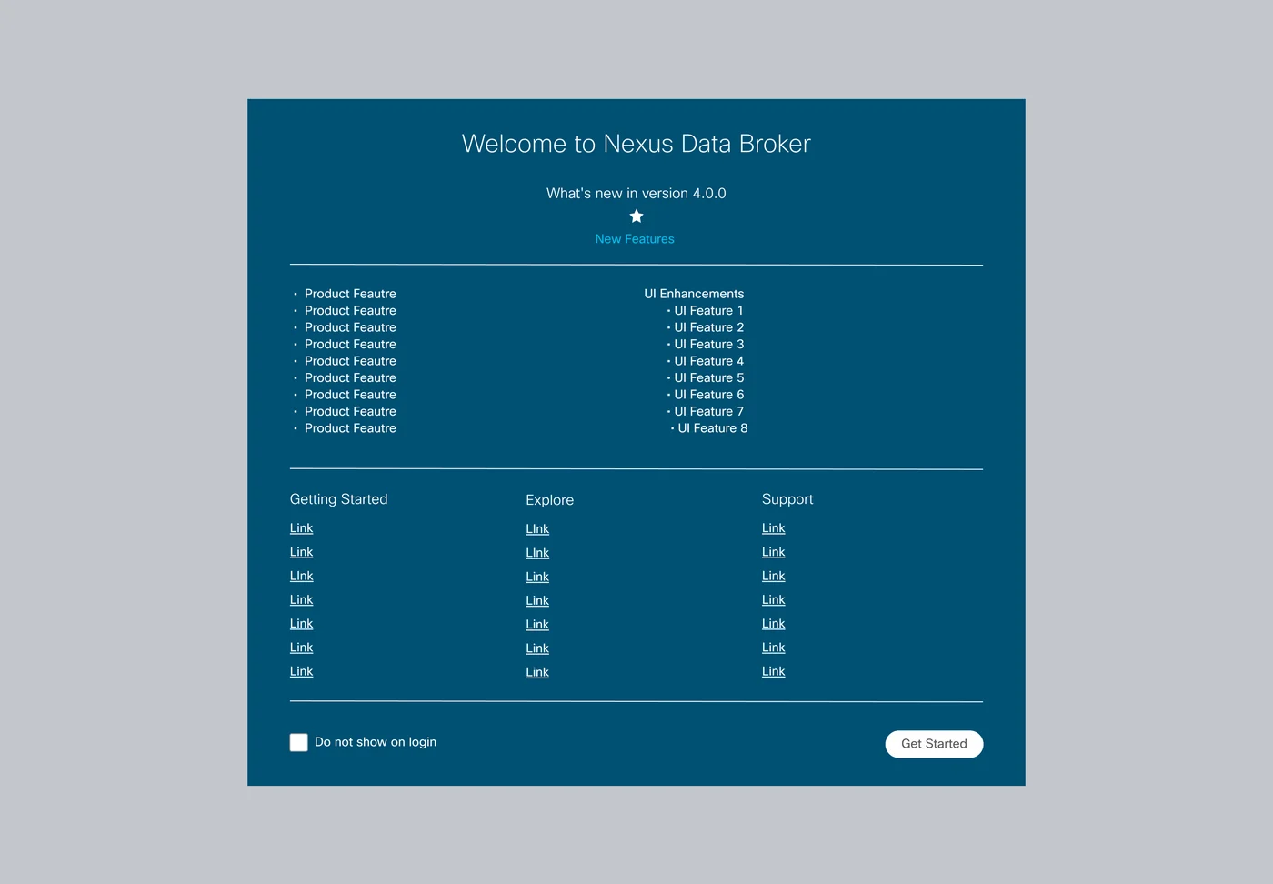 Final design: Welcome