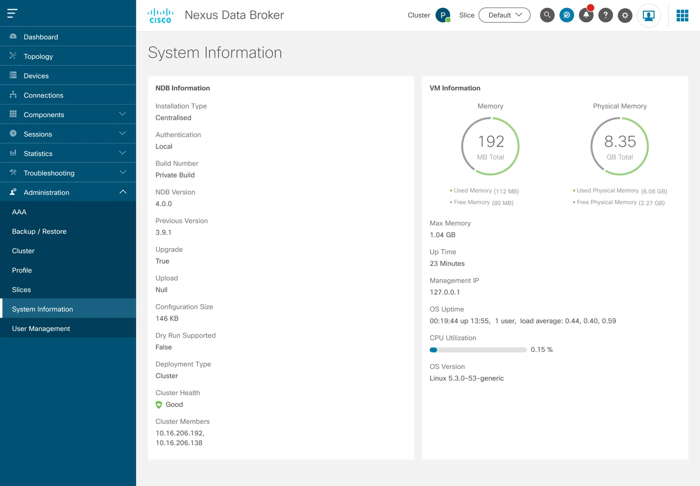 Final design: System information