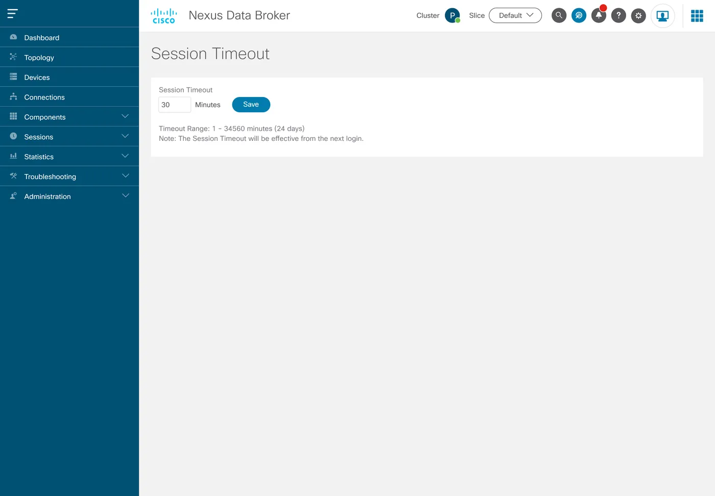 Final design: Session timeout