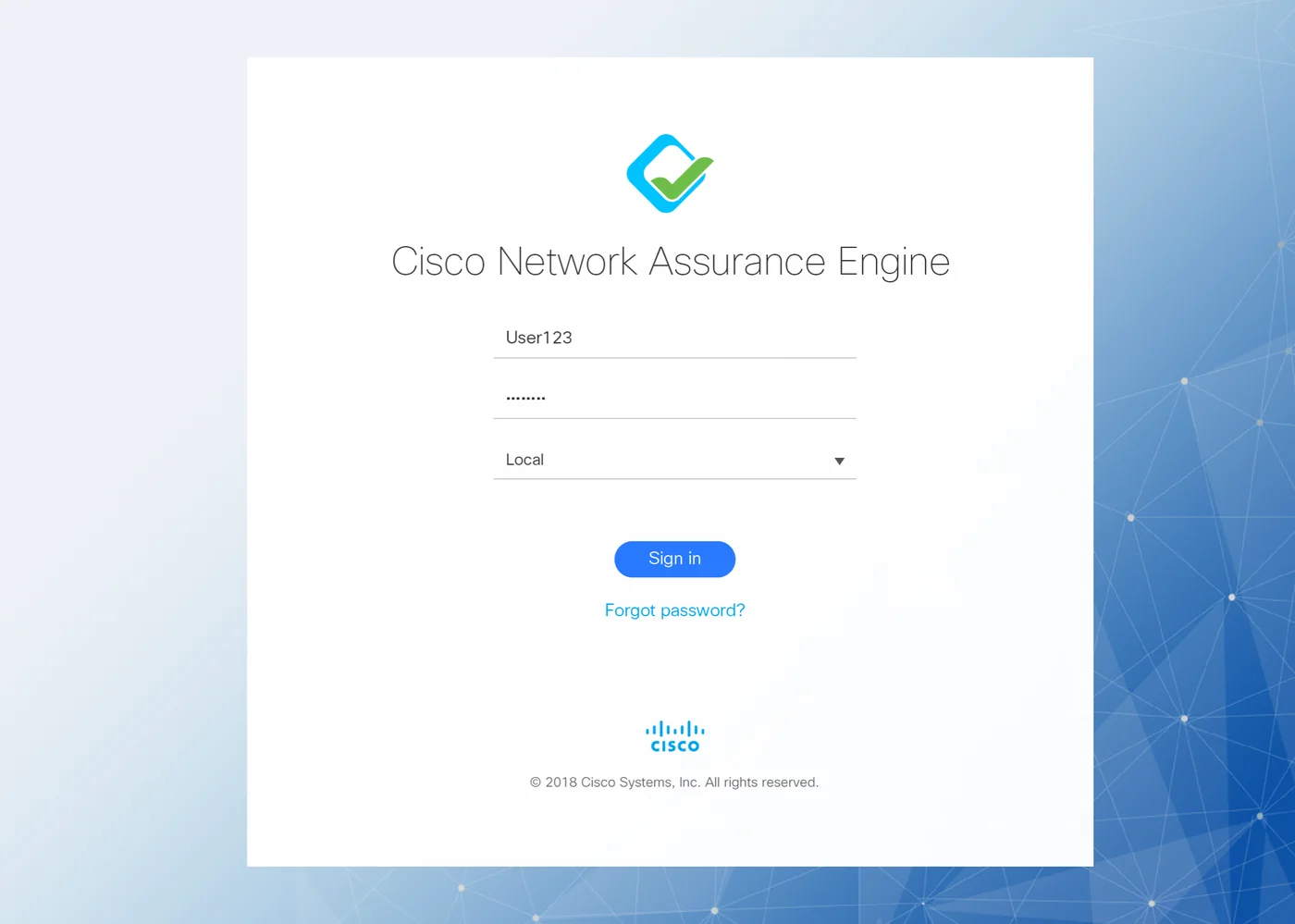 Final design: Sign in